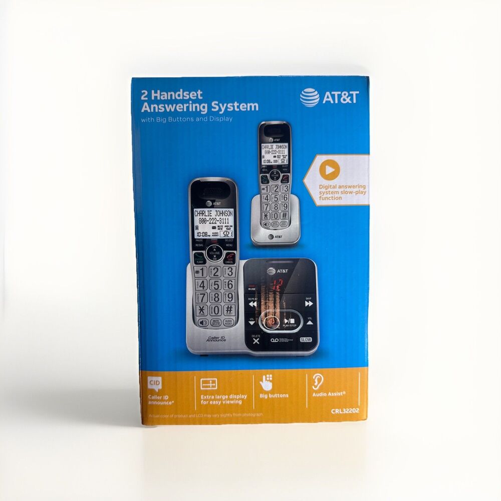 AT&T 2 Handset DECT 6.0 Expandable Cordless Phone System (AT CRL32202)